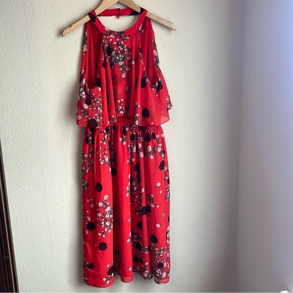 Floral red dress size S